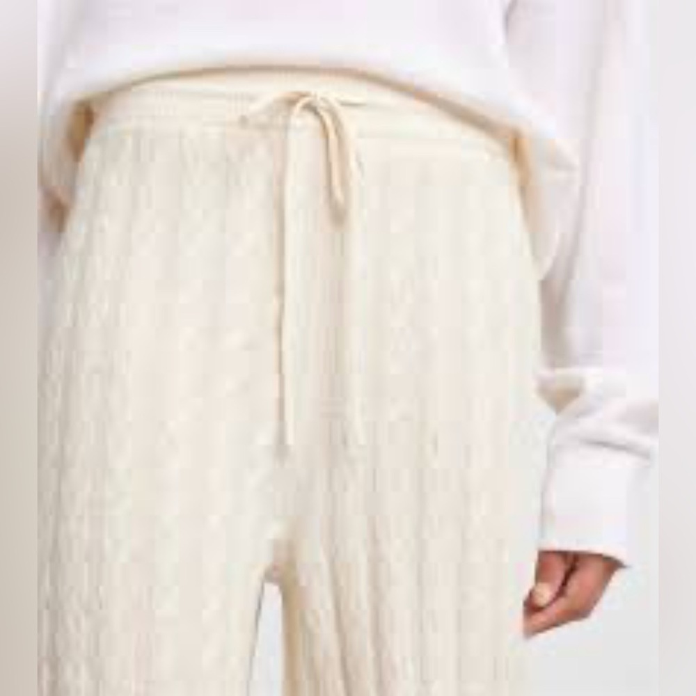 Cyrus Cream Cable Knit Pants Wide leg in size small - Picture 3 of 14